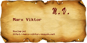 Marx Viktor névjegykártya